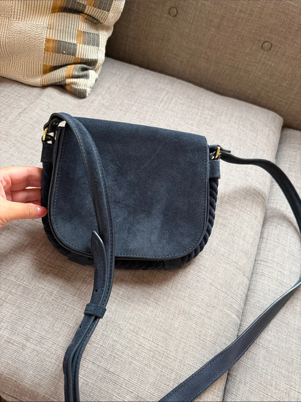 Jenni Kayne Classic Suede Crossbody Navy